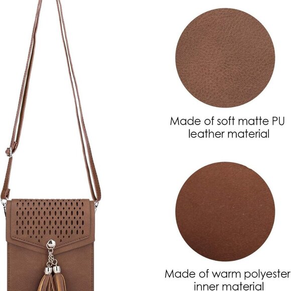 Womens Small Crossbody Bag For Woman, Tassel Wallet Purse,Gifts For Teenage Girl - Picture 4 of 7